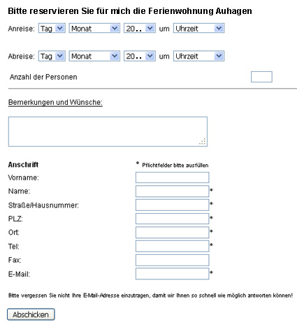 buchungsform